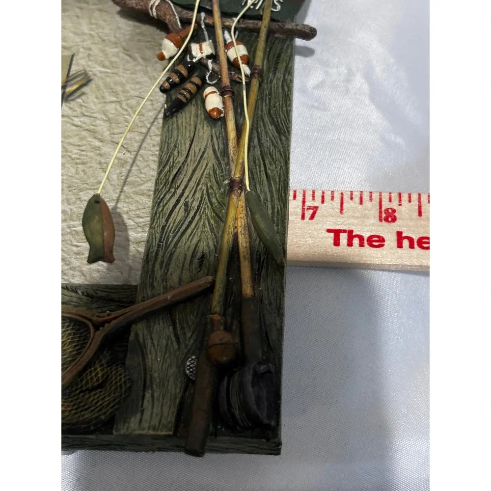 Rustic Fishing Theme Picture Frame Sit and Tell a Whopper Resin Lodge Decor 4x6